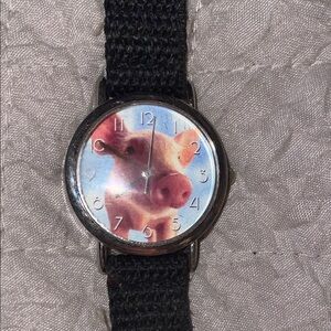 Pig Design Black Strap Watch